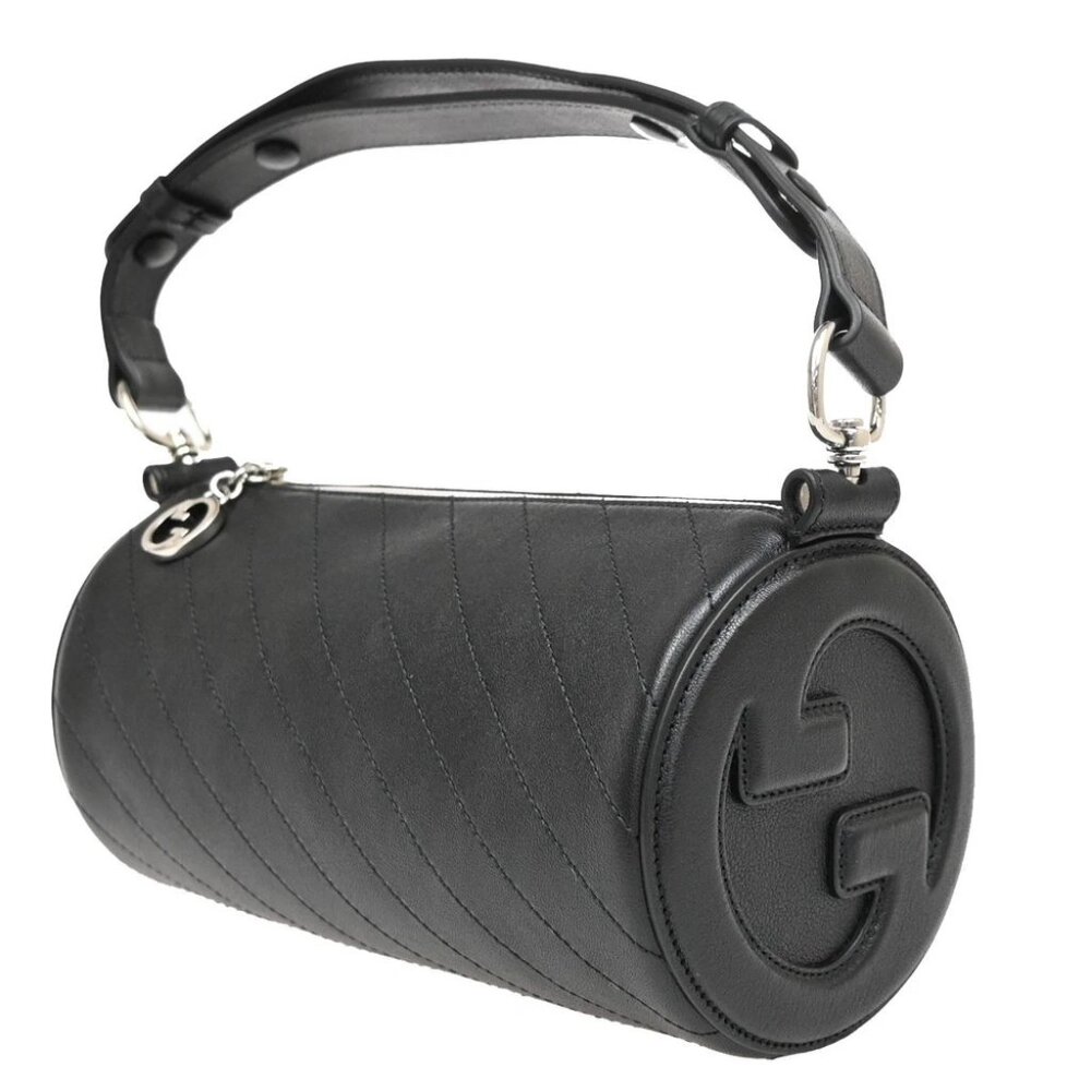 GUCCI Logo Blondie Interlocking GG Mini Shoulder Bag Leather Black 92RF527 - Picture 14 of 14